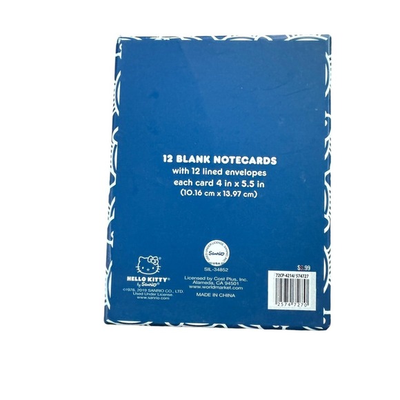 Cost Plus World Market Sanrio Hello Kitty Festival 12 Blank Notecards New - Picture 2 of 2